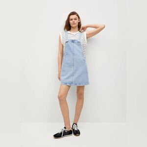 Mango Denim Blue Pinafore Dress size M